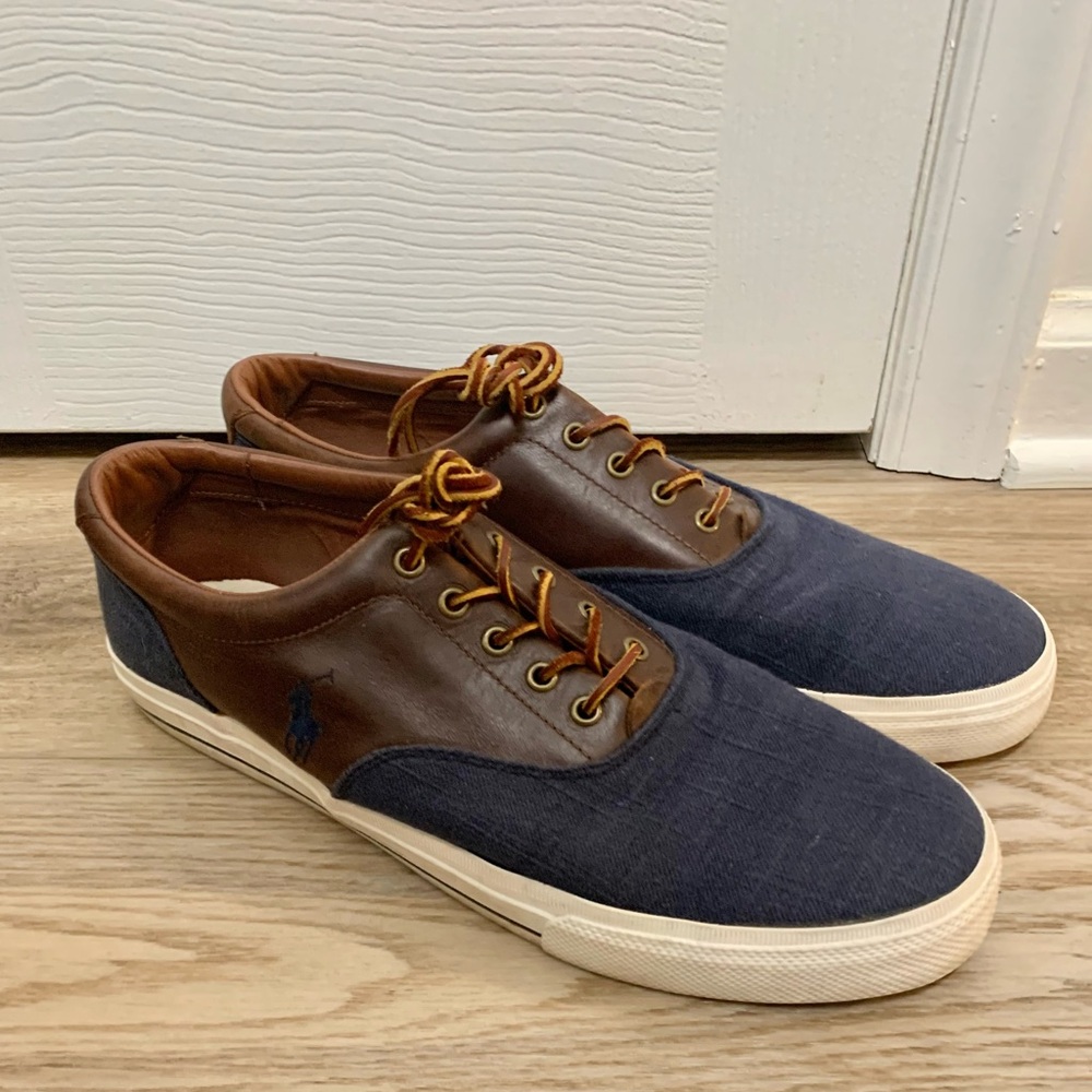 POLO Ralph Lauren MENS 15D Vaughn Saddle Shoes Leather & Canvas